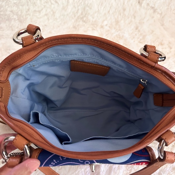 Coach Blue and Red Crossbody Bag with Geometric Design - Picture 9 of 9